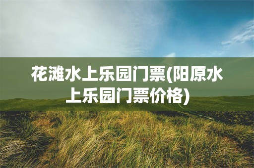 花滩水上乐园门票(阳原水上乐园门票价格)