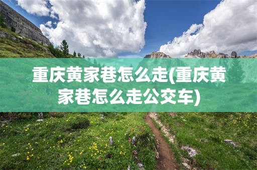 重庆黄家巷怎么走(重庆黄家巷怎么走公交车)
