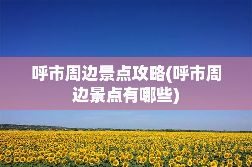 呼市周边景点攻略(呼市周边景点有哪些)