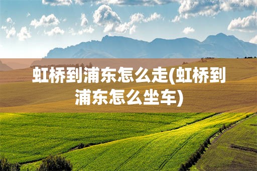虹桥到浦东怎么走(虹桥到浦东怎么坐车)