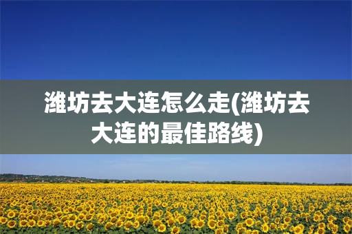 潍坊去大连怎么走(潍坊去大连的最佳路线)