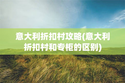 意大利折扣村攻略(意大利折扣村和专柜的区别)