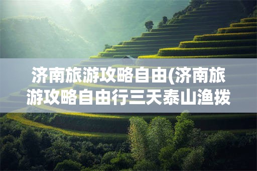 济南旅游攻略自由(济南旅游攻略自由行三天泰山渔拨多少米)