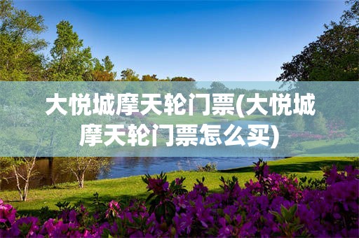 大悦城摩天轮门票(大悦城摩天轮门票怎么买)