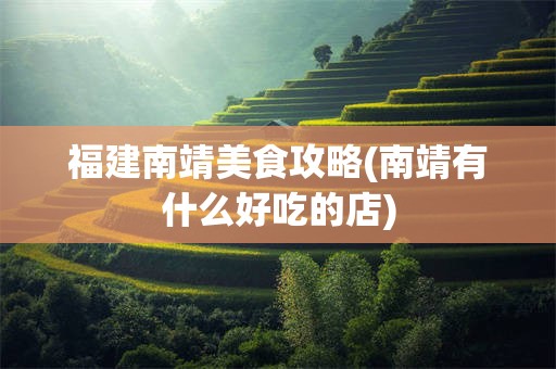 福建南靖美食攻略(南靖有什么好吃的店)