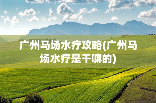 广州马场水疗攻略(广州马场水疗是干嘛的)