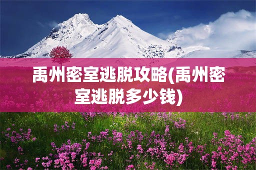 禹州密室逃脱攻略(禹州密室逃脱多少钱)
