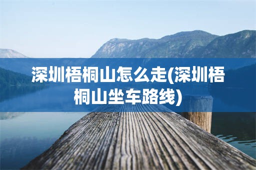 深圳梧桐山怎么走(深圳梧桐山坐车路线)
