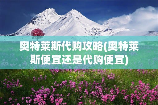 奥特莱斯代购攻略(奥特莱斯便宜还是代购便宜)