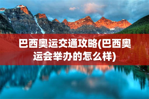 巴西奥运交通攻略(巴西奥运会举办的怎么样)