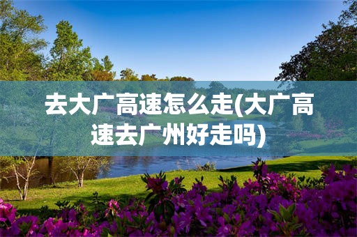 去大广高速怎么走(大广高速去广州好走吗)