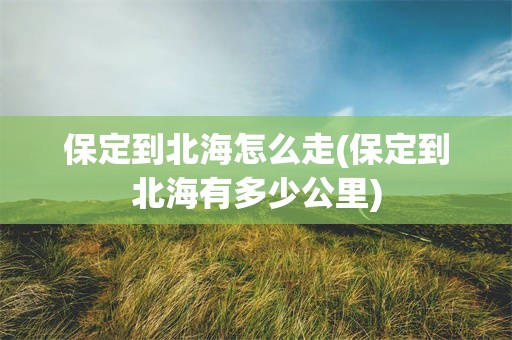 保定到北海怎么走(保定到北海有多少公里)
