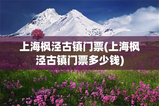 上海枫泾古镇门票(上海枫泾古镇门票多少钱)