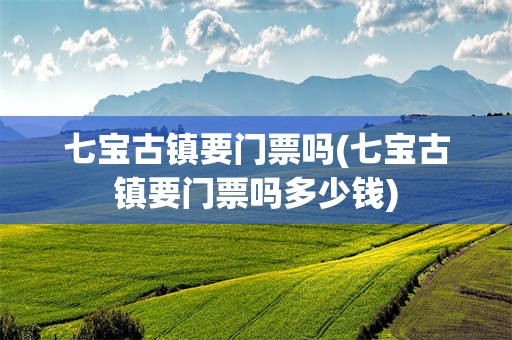 七宝古镇要门票吗(七宝古镇要门票吗多少钱)