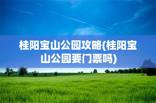 桂阳宝山公园攻略(桂阳宝山公园要门票吗)