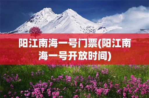 阳江南海一号门票(阳江南海一号开放时间)
