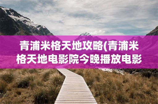 青浦米格天地攻略(青浦米格天地电影院今晚播放电影)