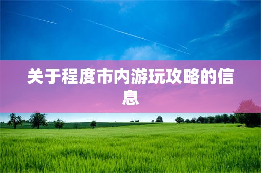 关于程度市内游玩攻略的信息