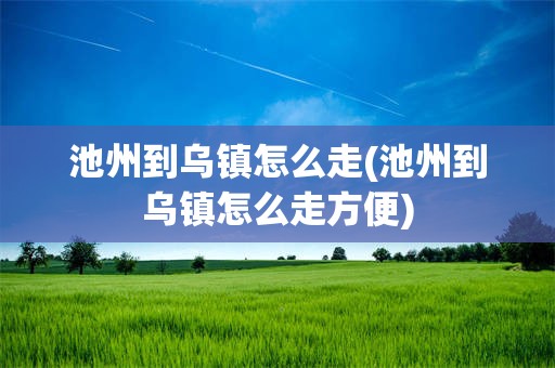 池州到乌镇怎么走(池州到乌镇怎么走方便)