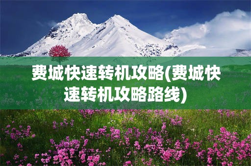费城快速转机攻略(费城快速转机攻略路线)