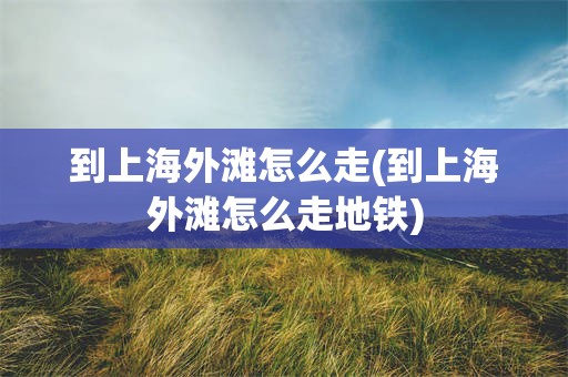 到上海外滩怎么走(到上海外滩怎么走地铁)