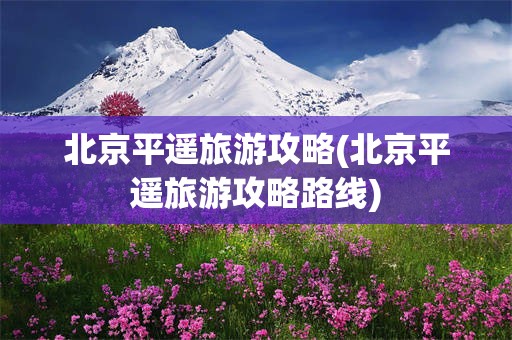 北京平遥旅游攻略(北京平遥旅游攻略路线)