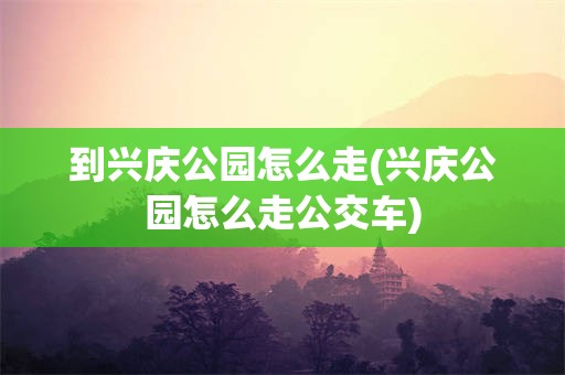 到兴庆公园怎么走(兴庆公园怎么走公交车)