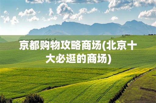 京都购物攻略商场(北京十大必逛的商场)