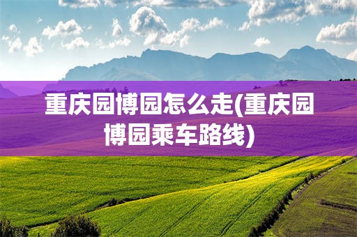重庆园博园怎么走(重庆园博园乘车路线)