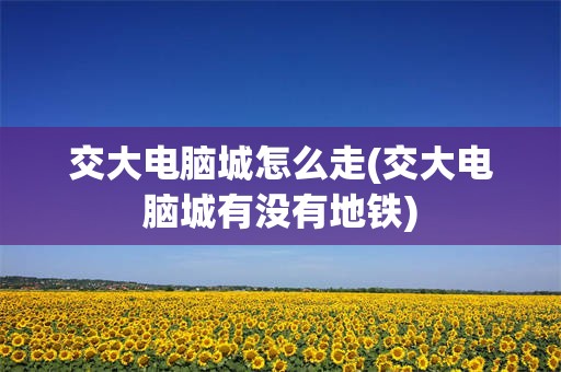 交大电脑城怎么走(交大电脑城有没有地铁)