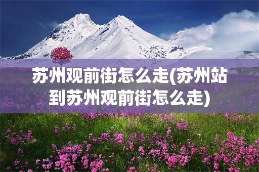 苏州观前街怎么走(苏州站到苏州观前街怎么走)