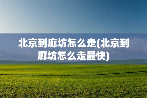 北京到廊坊怎么走(北京到廊坊怎么走最快)