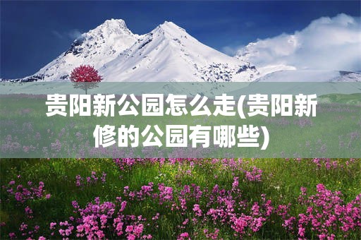 贵阳新公园怎么走(贵阳新修的公园有哪些)