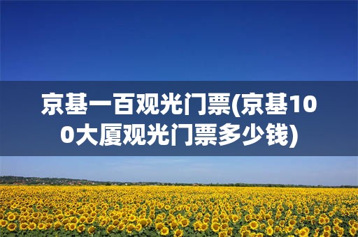 京基一百观光门票(京基100大厦观光门票多少钱)