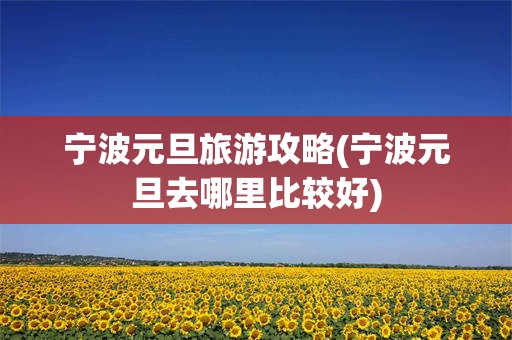 宁波元旦旅游攻略(宁波元旦去哪里比较好)