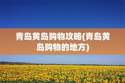 青岛黄岛购物攻略(青岛黄岛购物的地方)