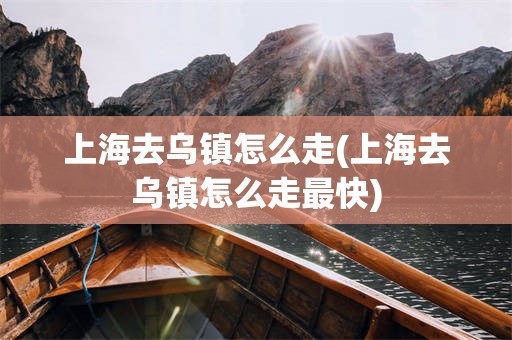 上海去乌镇怎么走(上海去乌镇怎么走最快)
