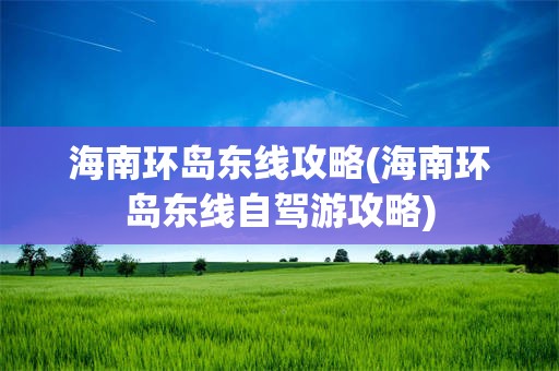 海南环岛东线攻略(海南环岛东线自驾游攻略)