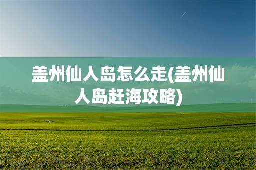 盖州仙人岛怎么走(盖州仙人岛赶海攻略)