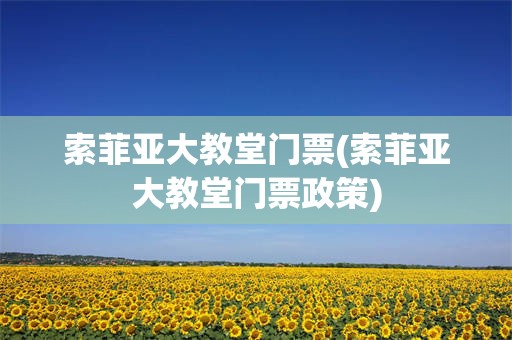 索菲亚大教堂门票(索菲亚大教堂门票政策)