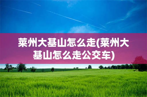 莱州大基山怎么走(莱州大基山怎么走公交车)