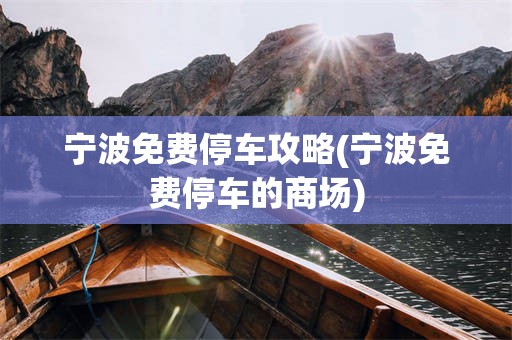 宁波免费停车攻略(宁波免费停车的商场)