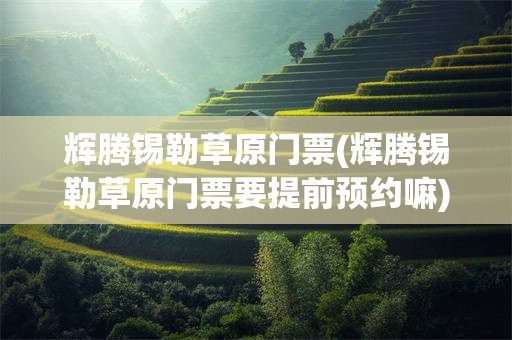 辉腾锡勒草原门票(辉腾锡勒草原门票要提前预约嘛)