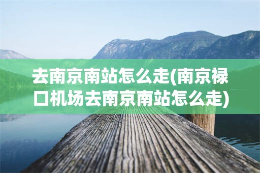 去南京南站怎么走(南京禄口机场去南京南站怎么走)