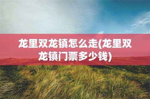 龙里双龙镇怎么走(龙里双龙镇门票多少钱)