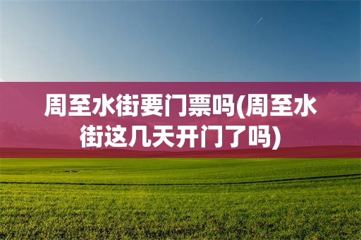 周至水街要门票吗(周至水街这几天开门了吗)