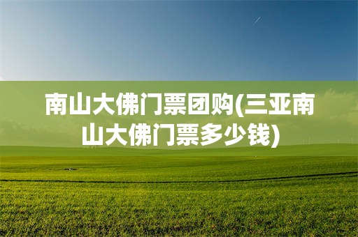 南山大佛门票团购(三亚南山大佛门票多少钱)