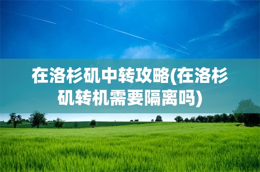 在洛杉矶中转攻略(在洛杉矶转机需要隔离吗)