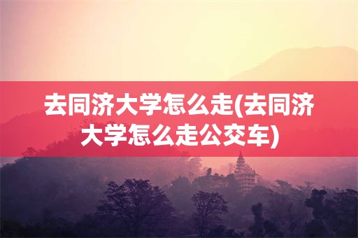 去同济大学怎么走(去同济大学怎么走公交车)