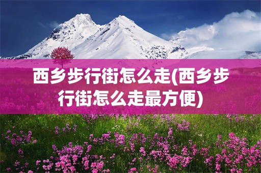 西乡步行街怎么走(西乡步行街怎么走最方便)